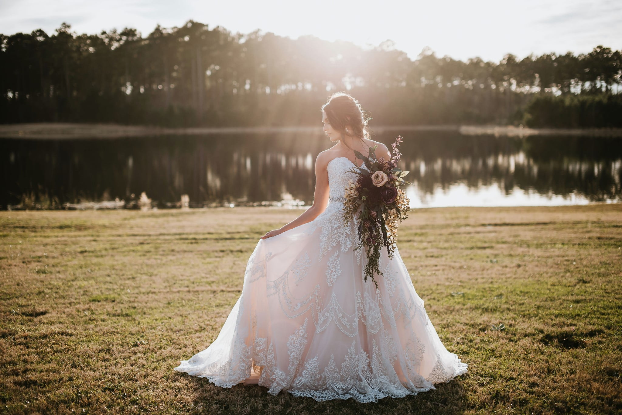 bride posing outdoors