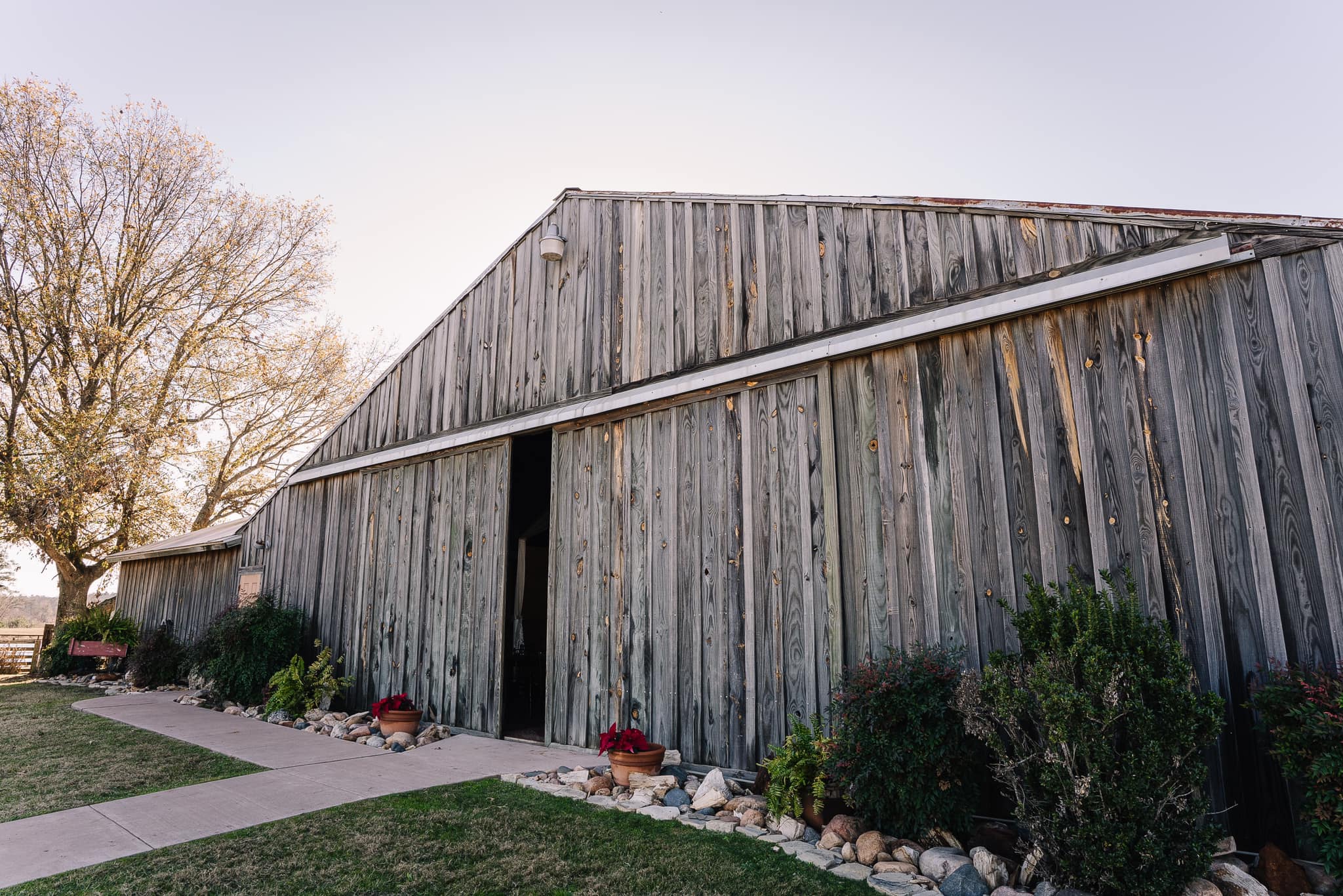 Rustic barn venue exterior